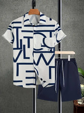 White Alphabet Design Men's Half Sleeves Cords Cotton Material - XPCRDH