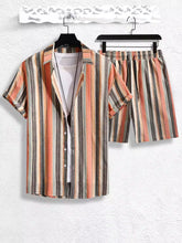 Mandala Stripes Design Mens Half Sleeves Cords Cotton Material - XPCRDH