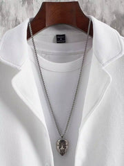 White Solid Design Mens Half Sleeves Cords Cotton Material - XPCRDH