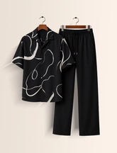 Black Waves Unisex Half Sleeve Full Pant Cords - XPCRDF