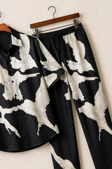 Black White Bird Mens Full Pant Co-ords - XPCRDF