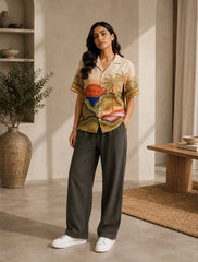 Brown Drawing Unisex Full Pant Co-ords - XPCRDF