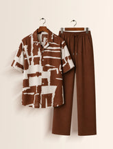 Brown Patches Unisex Half Sleeve Full Pant Cords - XPCRDF