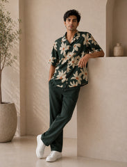 Green Leaves Unisex Half Sleeve Full Pant Cords - XPCRDF
