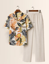 Multi Leaf Unisex Half Sleeve Full Pant Cords - XPCRDF