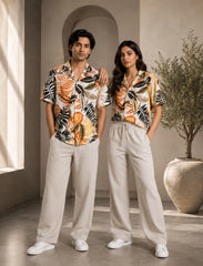 Multi Leaf Unisex Half Sleeve Full Pant Cords - XPCRDF