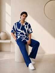 Navy Crack Unisex Half Sleeve Full Pant Cords - XPCRDF