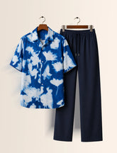 Navy Feather Unisex Half Sleeve Full Pant Cords - XPCRDF
