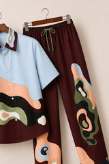 Oil Paint Brown Mens Full Pant Co-ords - XPCRDF