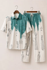 Pencil Drawing Grn Mens Full Pant Co-ords - XPCRDF