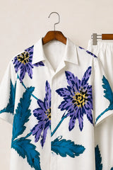 Purple Flower Mens Full Pant Co-ords - XPCRDF