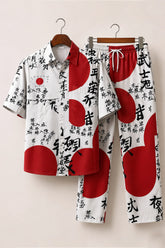 Red Japanese Mens Full Pant Co-ords - XPCRDF