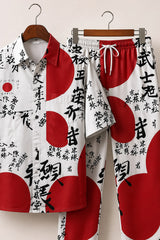 Red Japanese Mens Full Pant Co-ords - XPCRDF