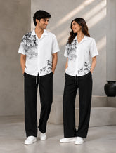 White Design Unisex Full Pant Co-ords - XPCRDF