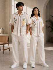 White Pineapple Unisex Full Pant Co-ords - XPCRDF