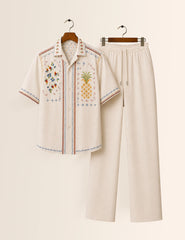 White Pineapple Unisex Full Pant Co-ords - XPCRDF