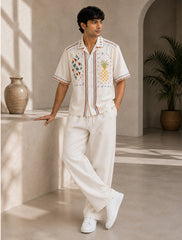 White Pineapple Unisex Full Pant Co-ords - XPCRDF