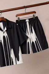 Black Random Patch Half Pants Cords - XPCRDH