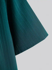 Green Solid Color Mens Half Sleeves Cords Cotton Material - XPCRDH