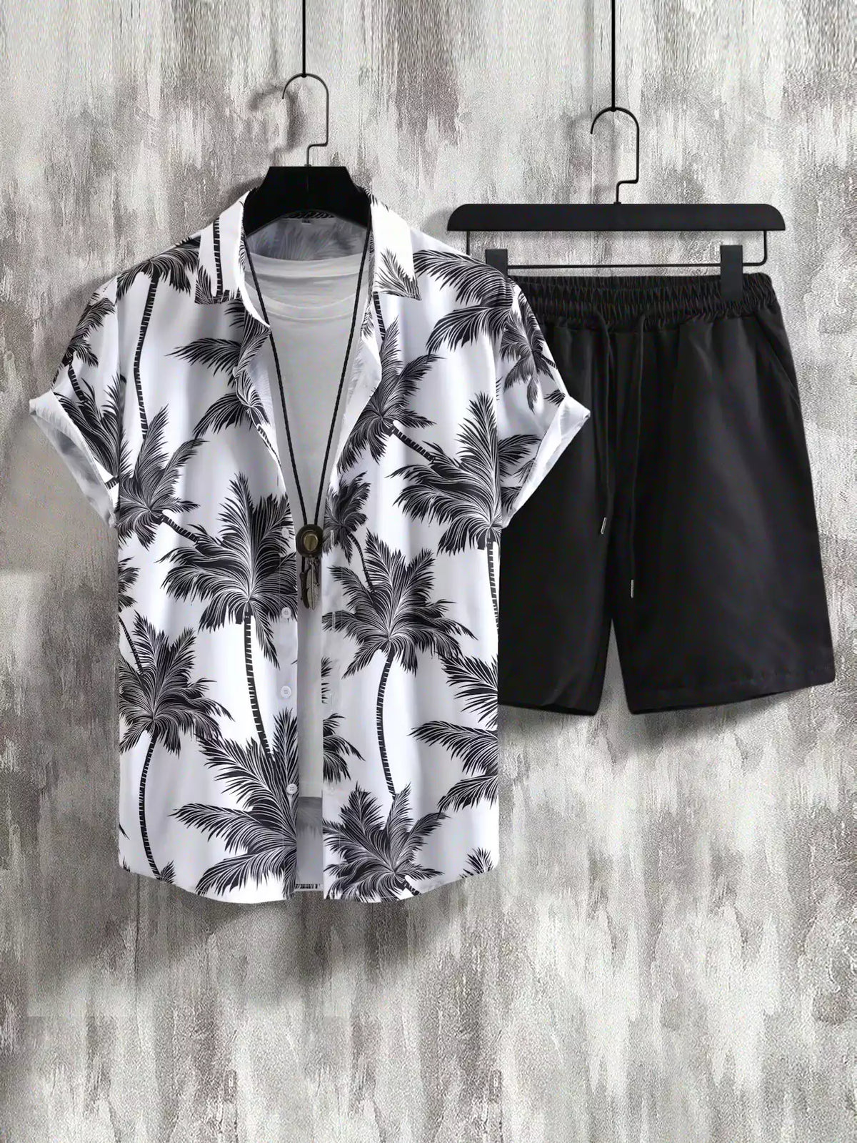 White Floral Design Mens Half Sleeves Cords Cotton Material - XPCRDH