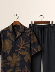 Black Leaves Unisex Half Sleeve Full Pant Cords - XPCRDF