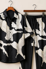 Black White Bird Mens Full Pant Co-ords - XPCRDF