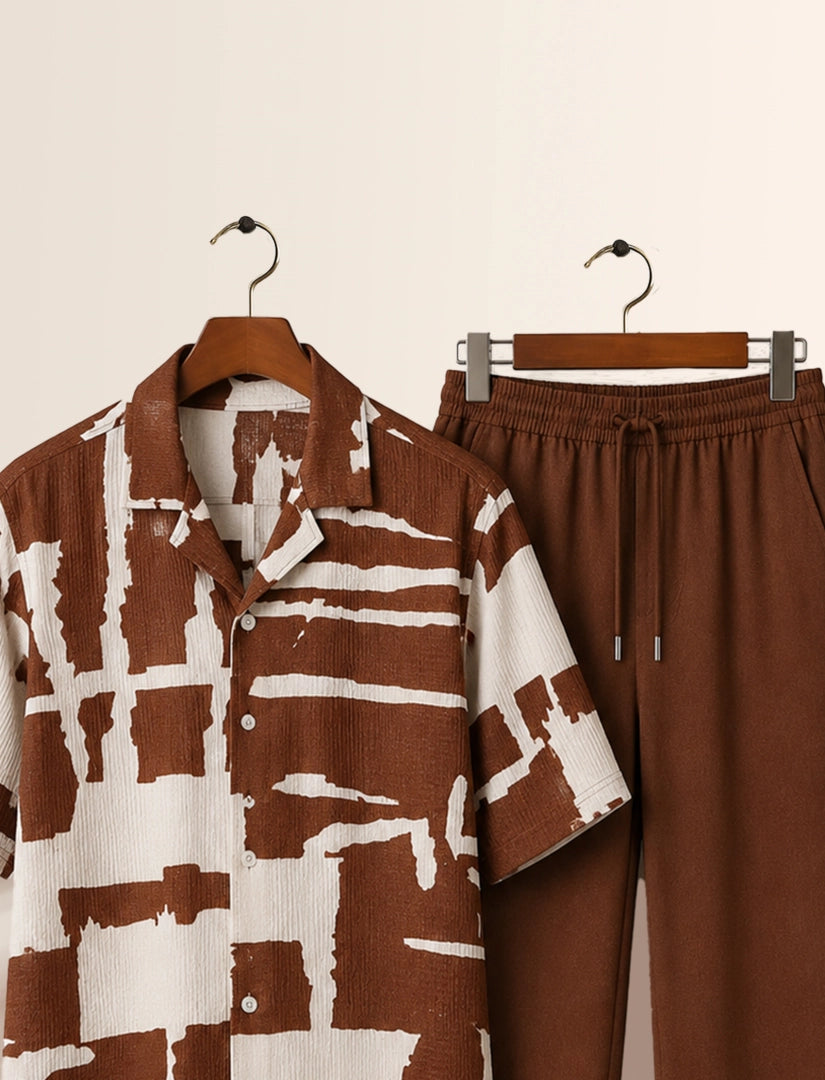 Brown Patches Unisex Half Sleeve Full Pant Cords - XPCRDF