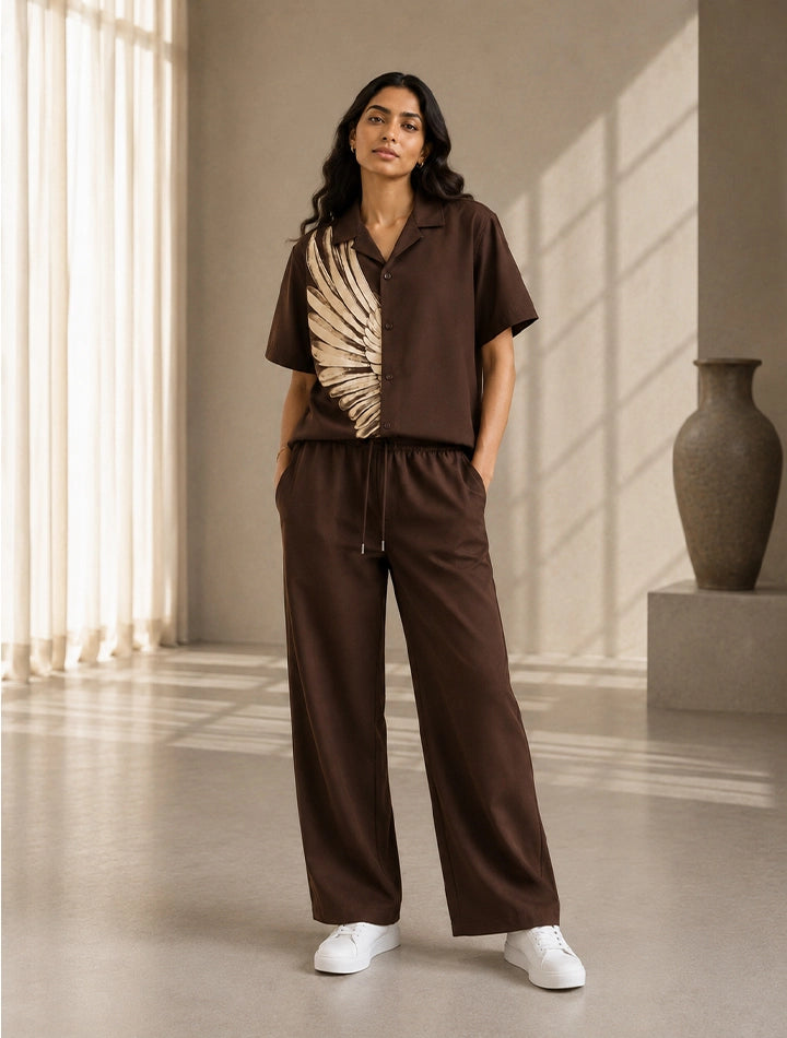 Brown Wing Unisex Full Pant Co-ords - XPCRDF