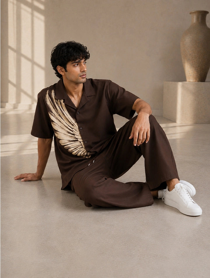 Brown Wing Unisex Full Pant Co-ords - XPCRDF