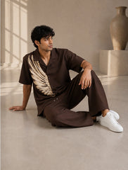 Brown Wing Unisex Full Pant Co-ords - XPCRDF