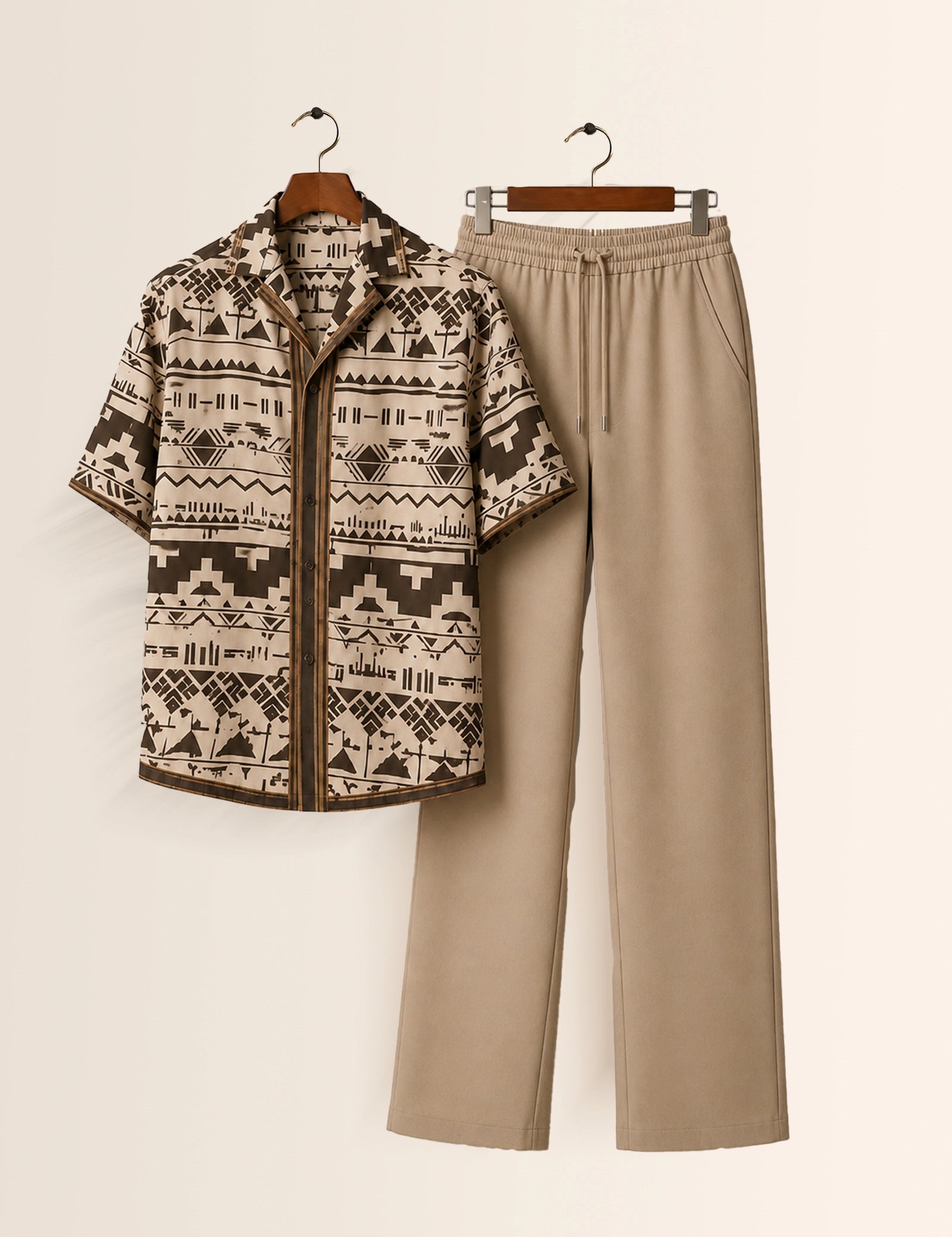Cream Pixels Unisex Full Pant Co-ords - XPCRDF