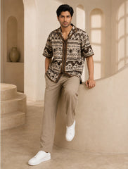 Cream Pixels Unisex Full Pant Co-ords - XPCRDF