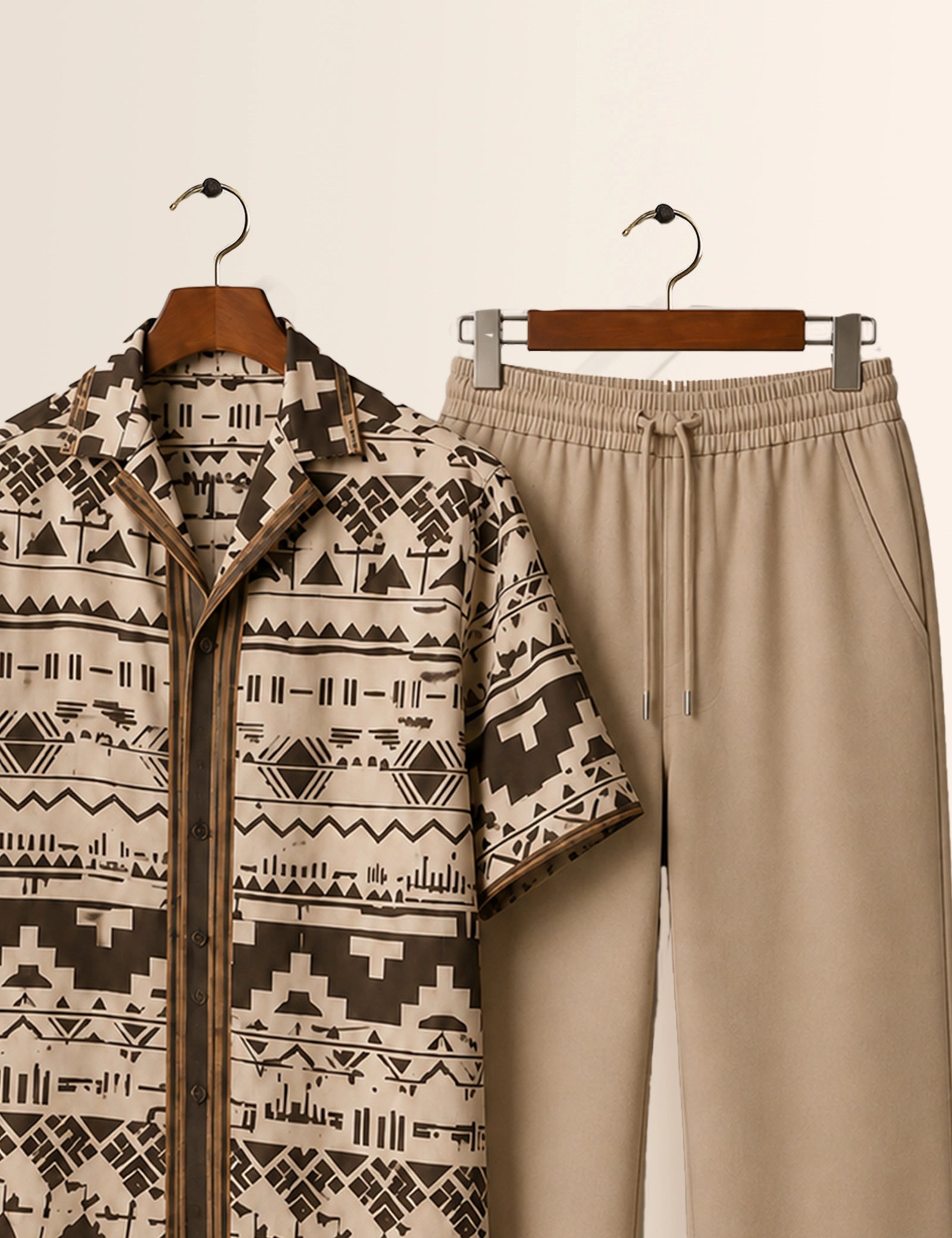 Cream Pixels Unisex Full Pant Co-ords - XPCRDF