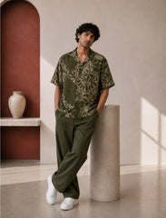 Green Embedded Unisex Half Sleeve Full Pant Cords - XPCRDF