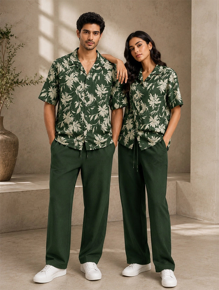 Green Feather Unisex Full Pant Co-ords - XPCRDF