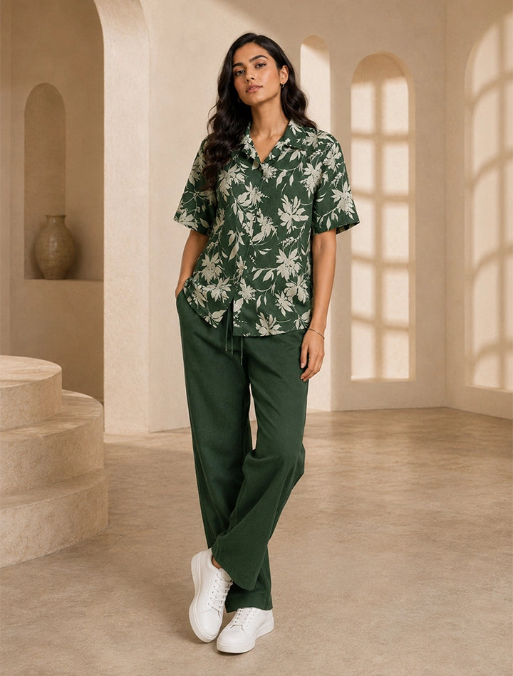 Green Feather Unisex Full Pant Co-ords - XPCRDF