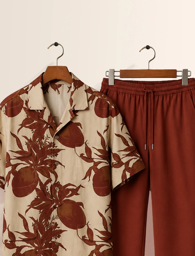 Maroon Coconut Unisex Half Sleeve Full Pant Cords - XPCRDF