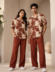 Maroon Coconut Unisex Half Sleeve Full Pant Cords - XPCRDF