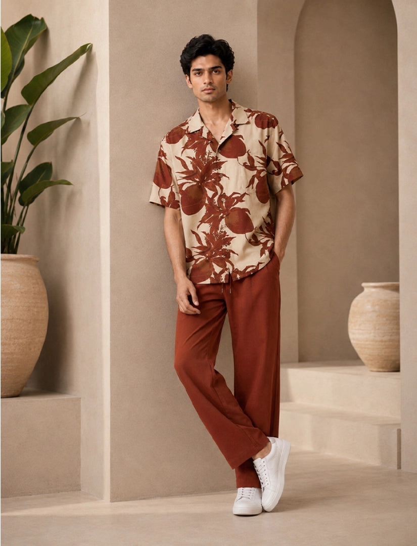 Maroon Coconut Unisex Half Sleeve Full Pant Cords - XPCRDF