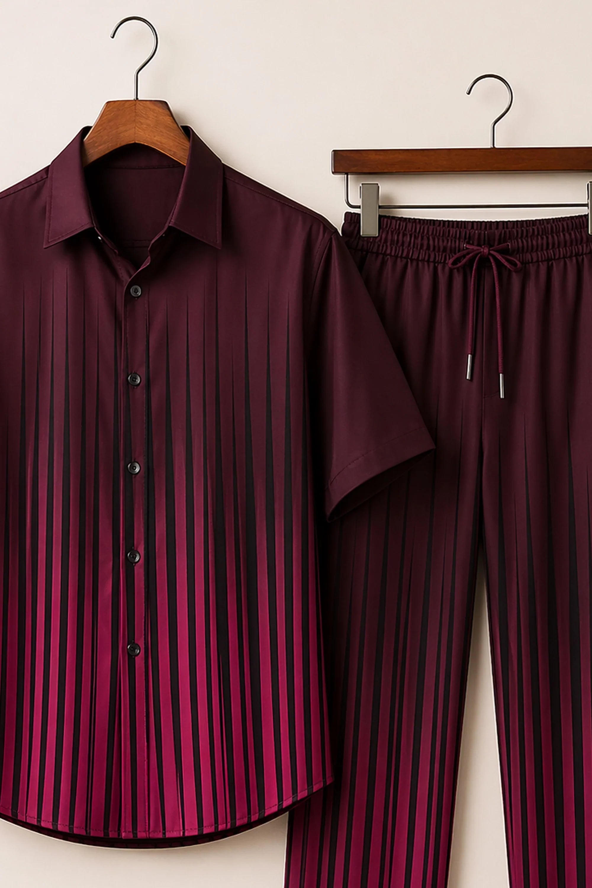 Maroon Lining Mens Full Pant Co-ords - XPCRDF