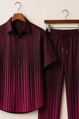 Maroon Lining Mens Full Pant Co-ords - XPCRDF