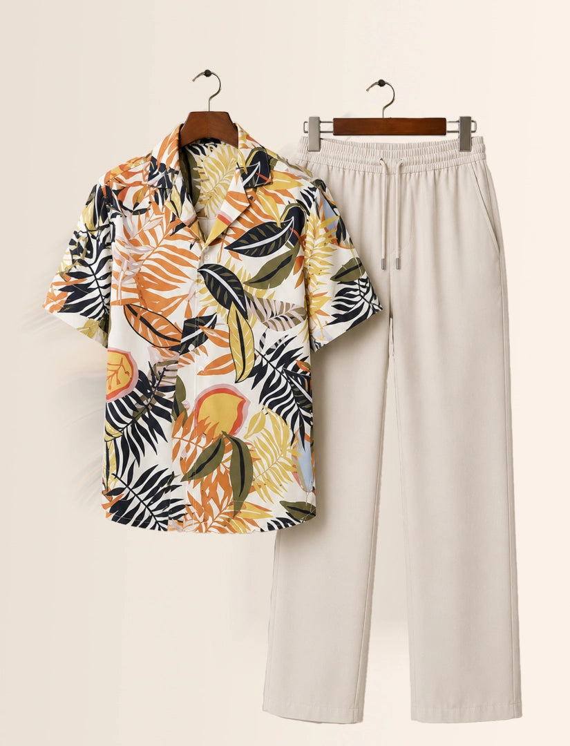 Multi Leaf Unisex Half Sleeve Full Pant Cords - XPCRDF