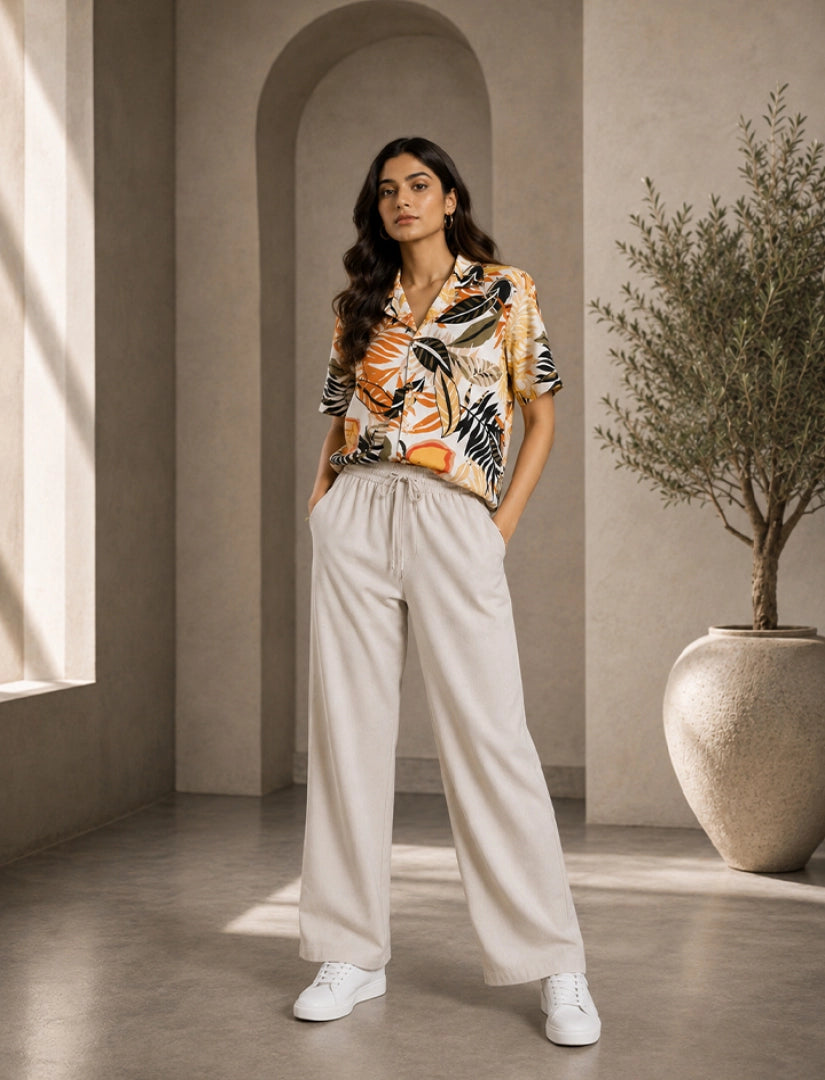 Multi Leaf Unisex Half Sleeve Full Pant Cords - XPCRDF