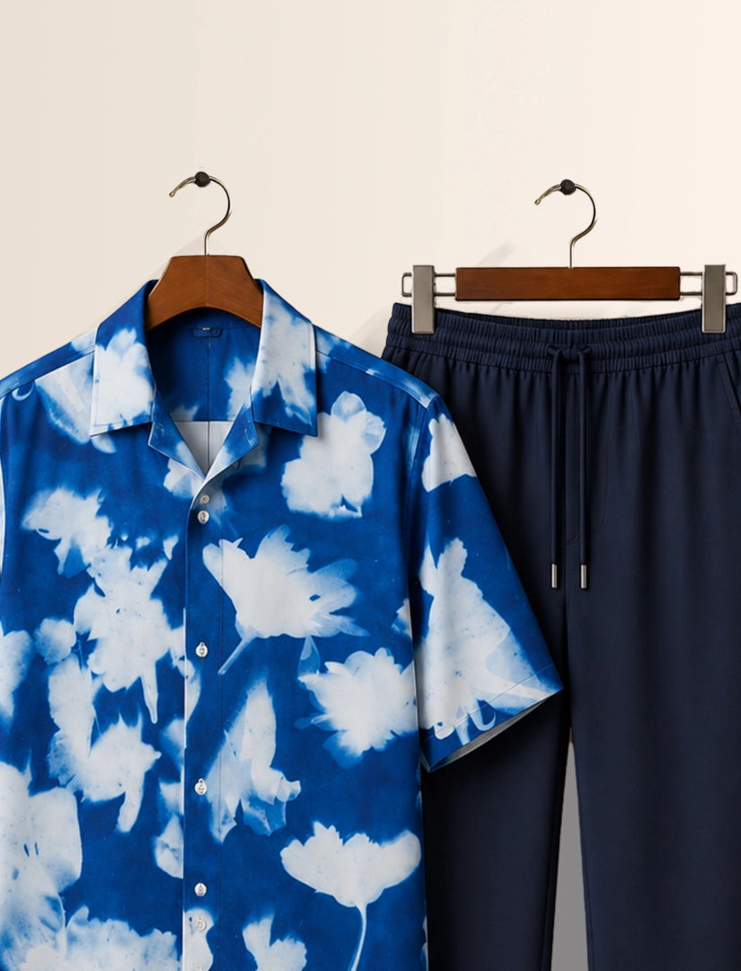 Navy Feather Unisex Half Sleeve Full Pant Cords - XPCRDF