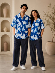 Navy Feather Unisex Half Sleeve Full Pant Cords - XPCRDF