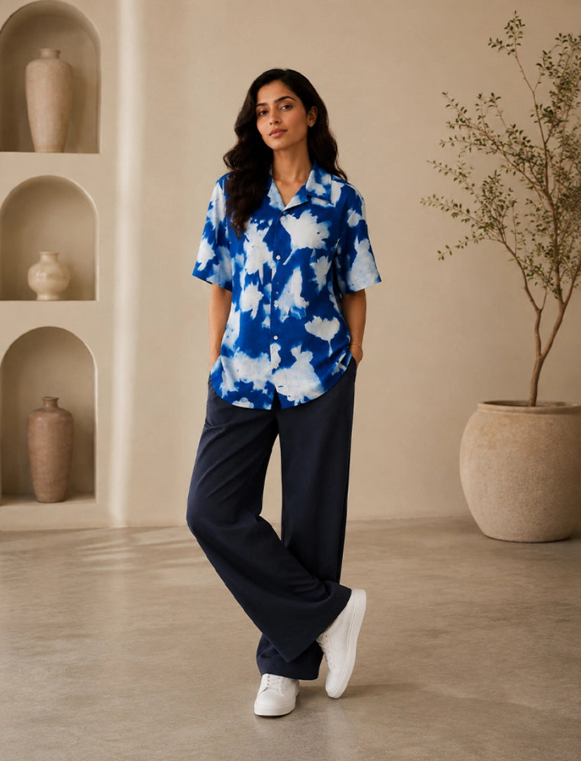 Navy Feather Unisex Half Sleeve Full Pant Cords - XPCRDF