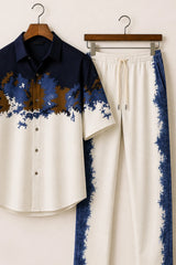 Navy Pixels Mens Full Pant Co-ords - XPCRDF
