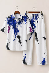Navy Splash Paint Mens Full Pant Co-ords - XPCRDF