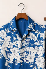 Navy Wht Floral Mens Full Pant Co-ords - XPCRDF