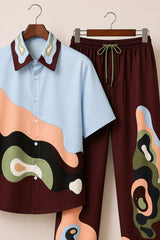 Oil Paint Brown Mens Full Pant Co-ords - XPCRDF